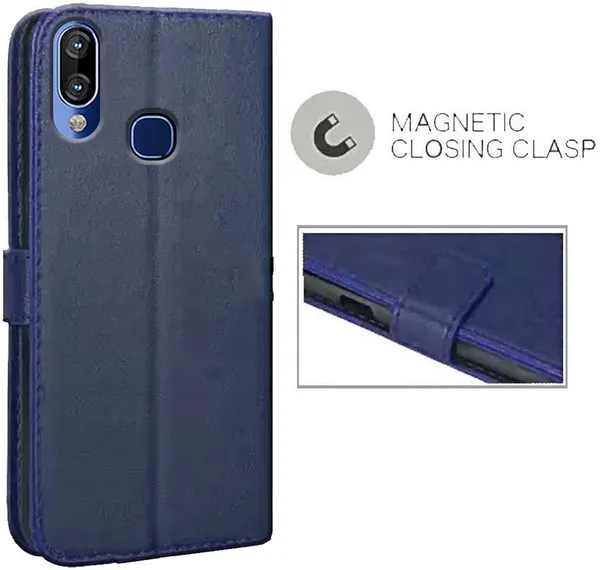 Blue_Artificial_Leather_Infinix_Hot_S3X_Flip_Cover