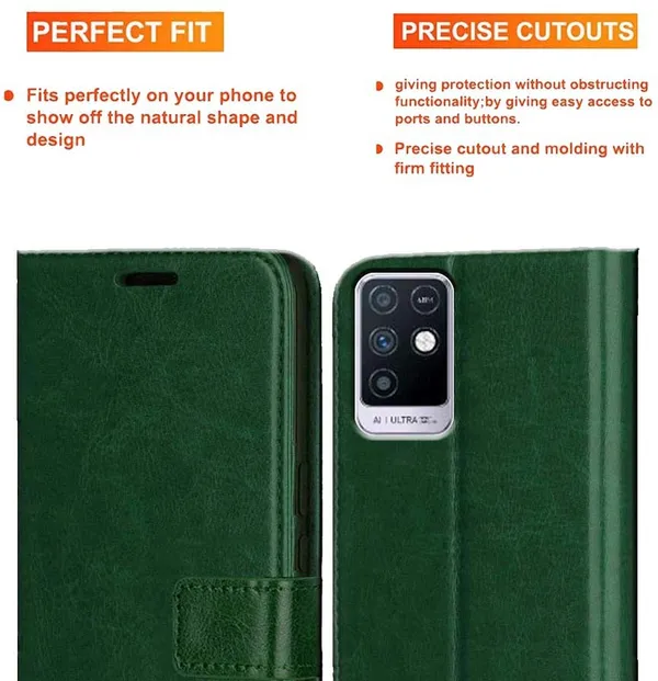 Green_Artificial_Leather_Infinix_Note_10_Back_Cover