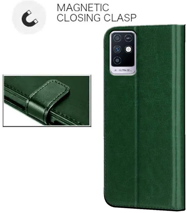 Green_Artificial_Leather_Infinix_Note_10_Back_Cover