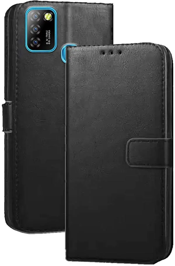 Black_Artificial_Leather_Infinix_Smart_5_Flip_Cover