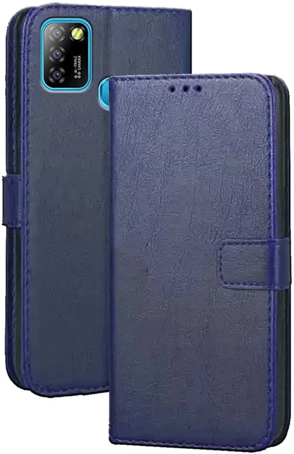 Blue_Artificial_Leather_Infinix_Smart_5_Flip_Cover