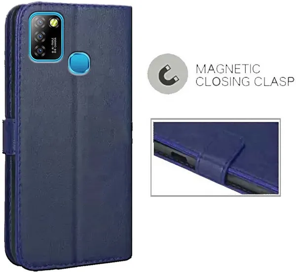 Blue_Artificial_Leather_Infinix_Smart_5_Flip_Cover
