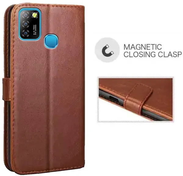 Brown_Artificial_Leather_Infinix_Smart_5_Flip_Cover