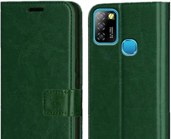 Green_Artificial_Leather_Infinix_Smart_5_Flip_Cover