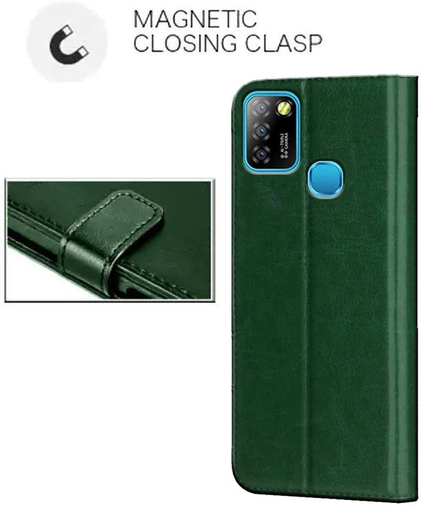 Green_Artificial_Leather_Infinix_Smart_5_Flip_Cover
