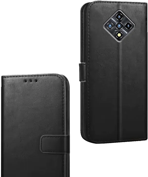 Black_Artificial_Leather_Infinix_Zero_8i_Flip_Cover