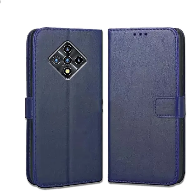 Blue_Leather_Infinix_Zero_8i_Flip_Cover
