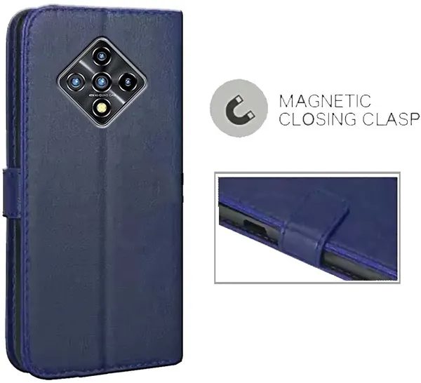 Blue_Leather_Infinix_Zero_8i_Flip_Cover