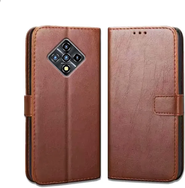 Brown_Leather_Infinix_Zero_8i_Flip_Cover