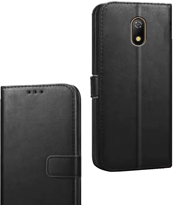 Black_Artificial_Leather_Itel_A23_Flip_Cover