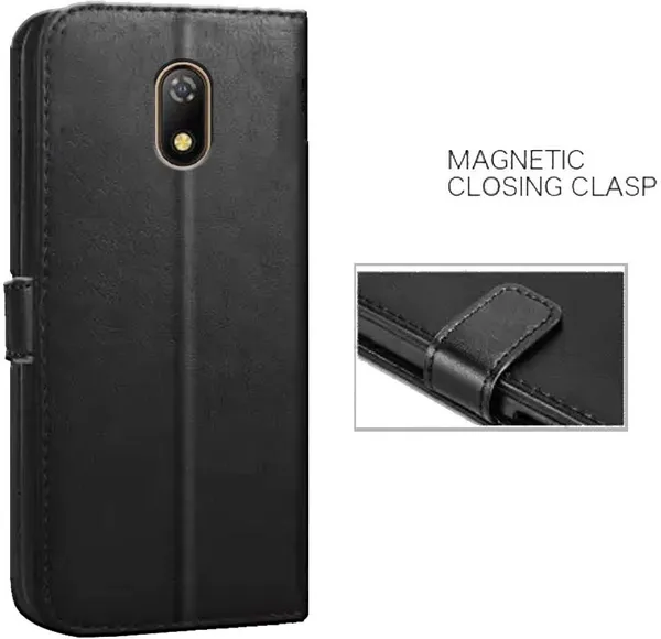 Black_Artificial_Leather_Itel_A23_Flip_Cover