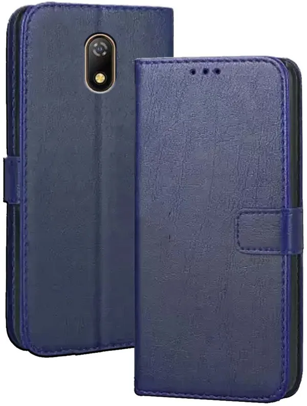 Blue_Artificial_Leather_Itel_A23_Flip_Cover