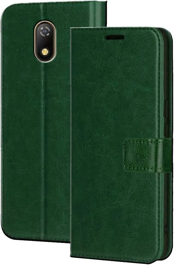 Green_Artificial_Leather_Itel_A23_Flip_Cover
