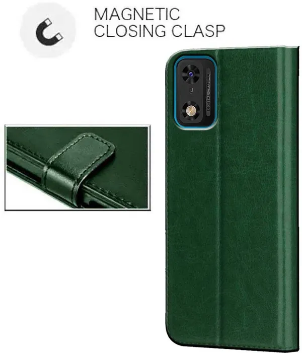 Green_Artificial_Leather_Itel_A23_Pro_Back_Cover