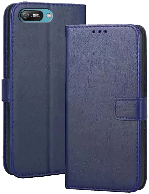 Blue_Artificial_Leather_Itel_A25_Flip_Cover