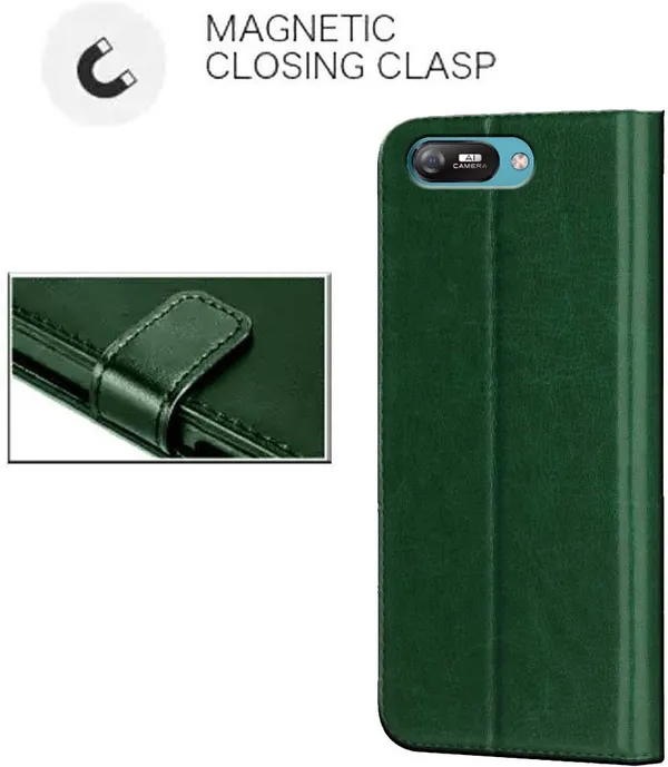 Green_Artificial_Leather_Itel_A25_Flip_Cover