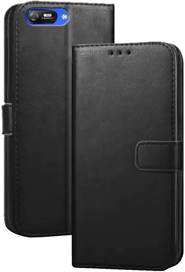 Black_Artificial_Leather_Itel_A25_Pro_Flip_Cover