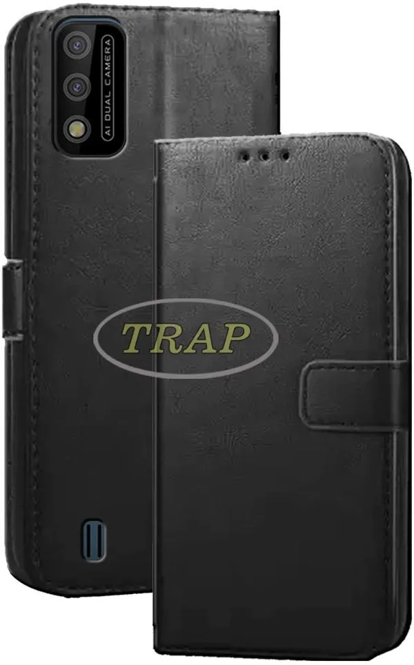 Black_Artificial_Leather_Itel_A26_Back_Cover