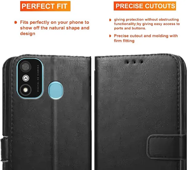 Black_Artificial_Leather_Itel_A27_Back_Cover