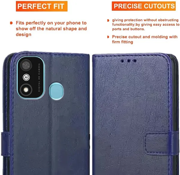 Blue_Artificial_Leather_Itel_A27_Back_Cover