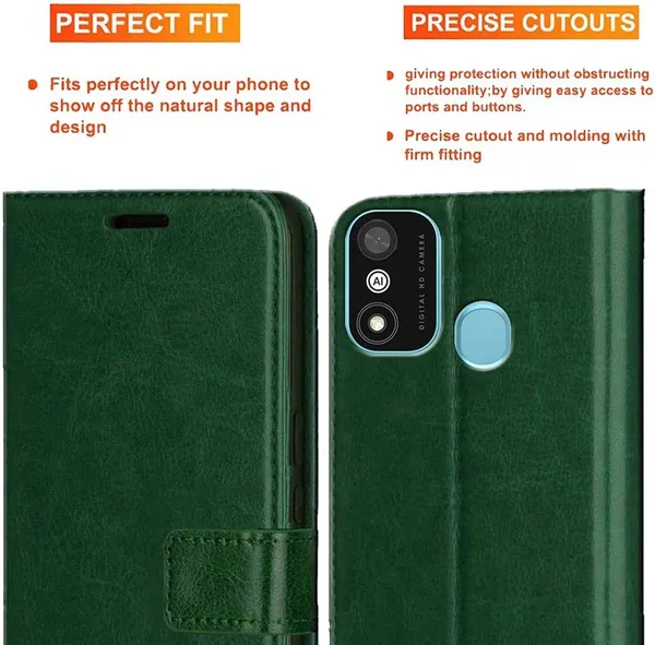 Green_Artificial_Leather_Itel_A27_Back_Cover
