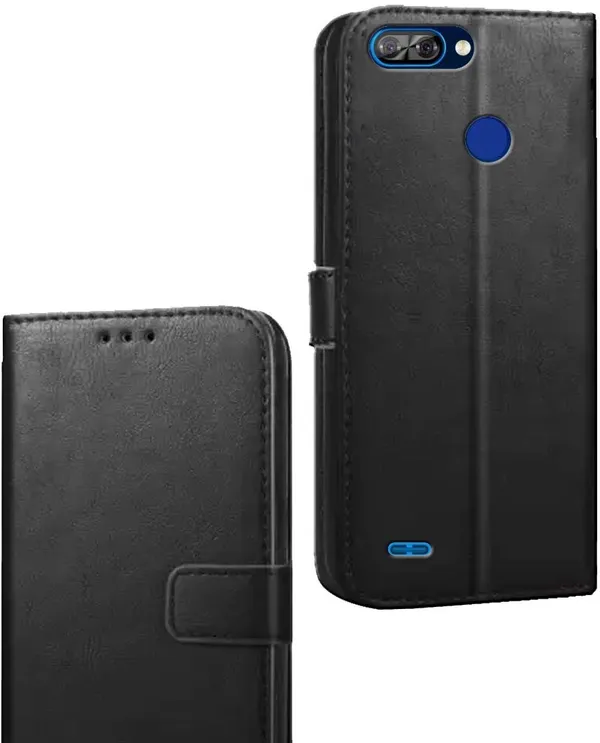Black_Artificial_Leather_Itel_A46_Flip_Cover