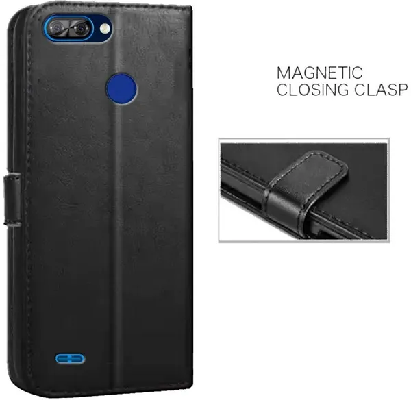 Black_Artificial_Leather_Itel_A46_Flip_Cover
