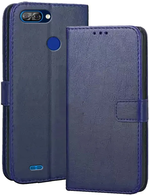Blue_Artificial_Leather_Itel_A46_Flip_Cover