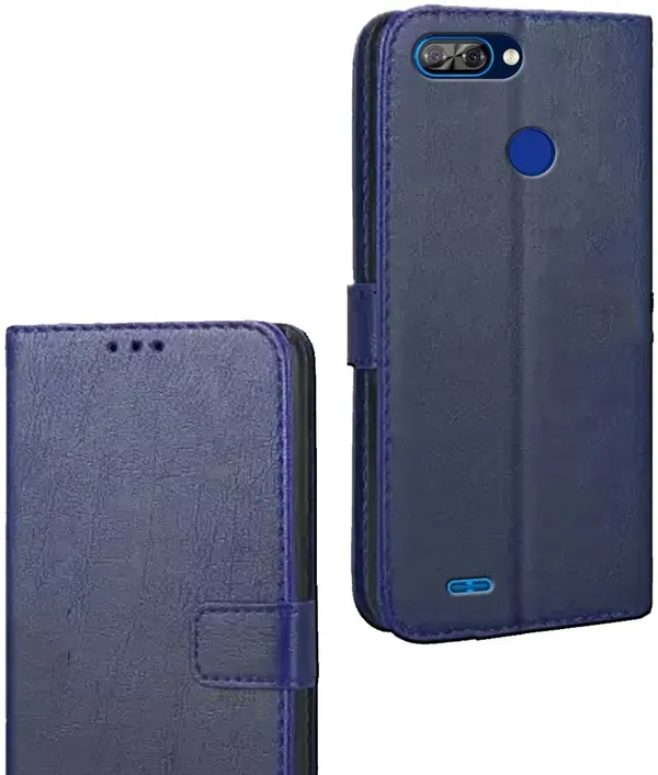 Blue_Artificial_Leather_Itel_A46_Flip_Cover