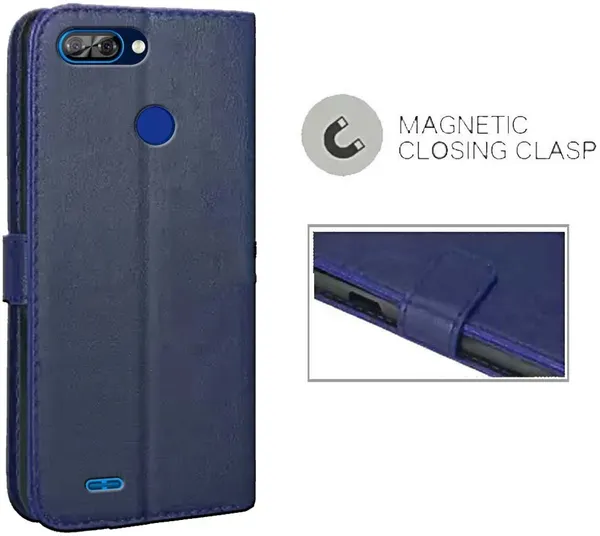 Blue_Artificial_Leather_Itel_A46_Flip_Cover
