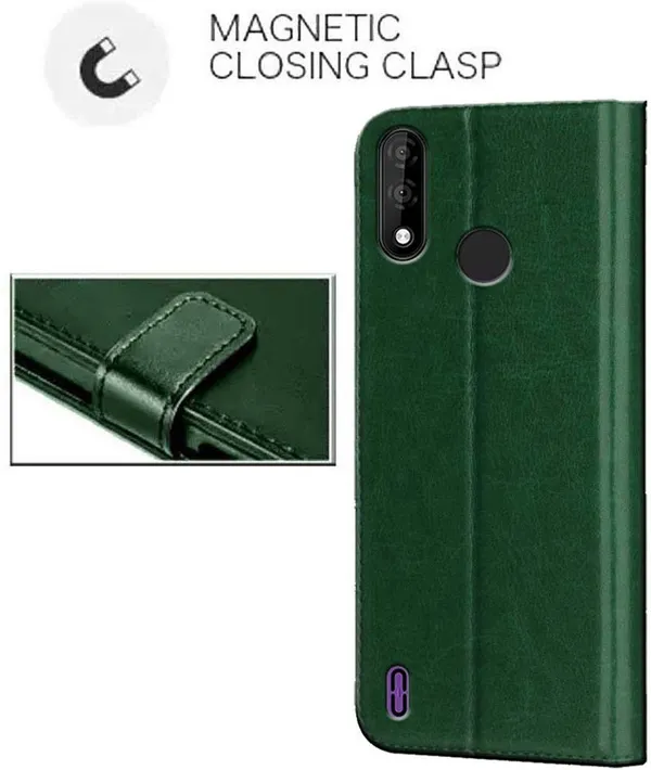 Green_Artificial_Leather_Itel_A47_Flip_Cover