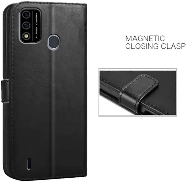 Black_Artificial_Leather_Itel_A48_Flip_Cover