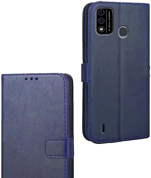 Blue_Artificial_Leather_Itel_A48_Flip_Cover