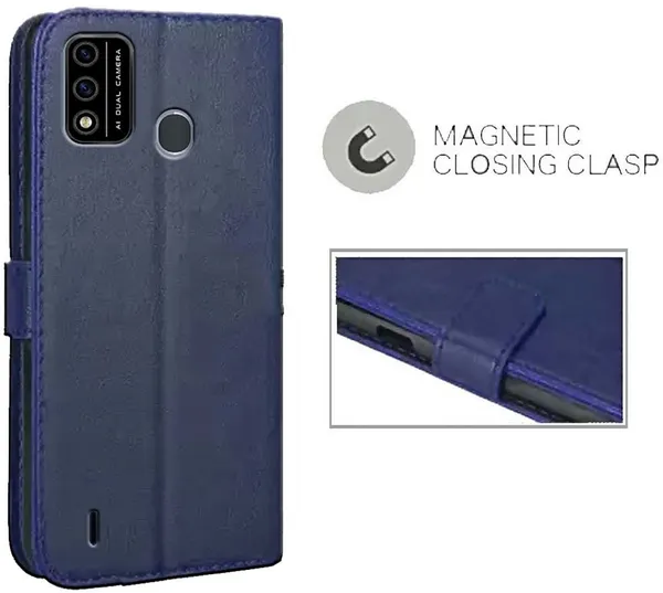 Blue_Artificial_Leather_Itel_A48_Flip_Cover