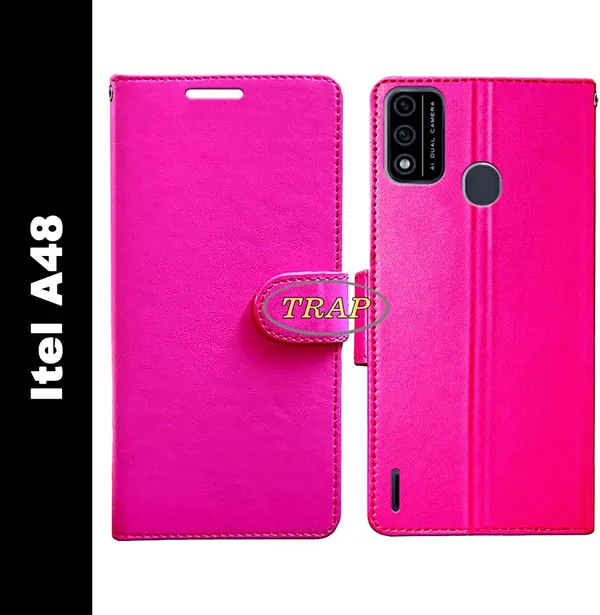 Pink_Artificial_Leather_Itel_A48_Back_Cover