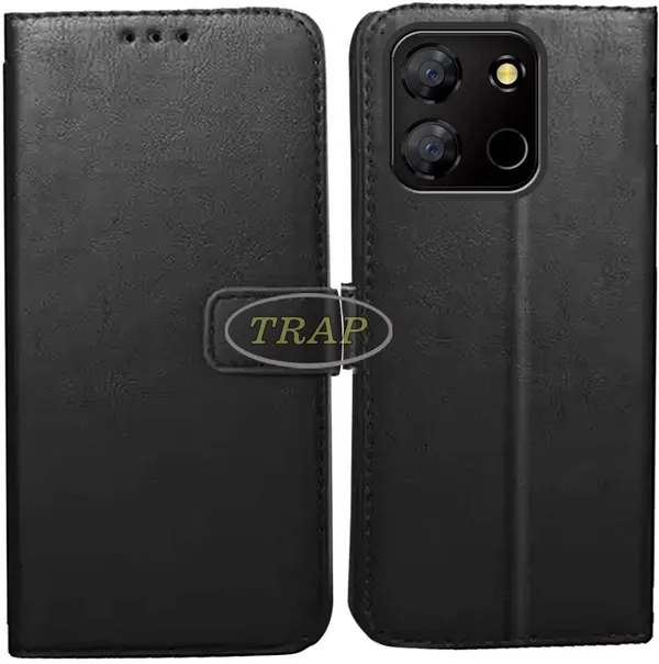 Black_Artificial_Leather_Itel_A60_Back_Cover