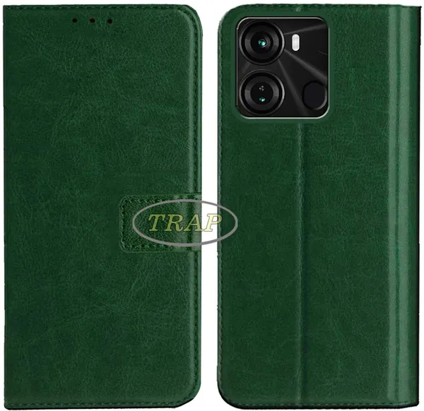 Green_Artificial_Leather_Itel_P40_Back_Cover