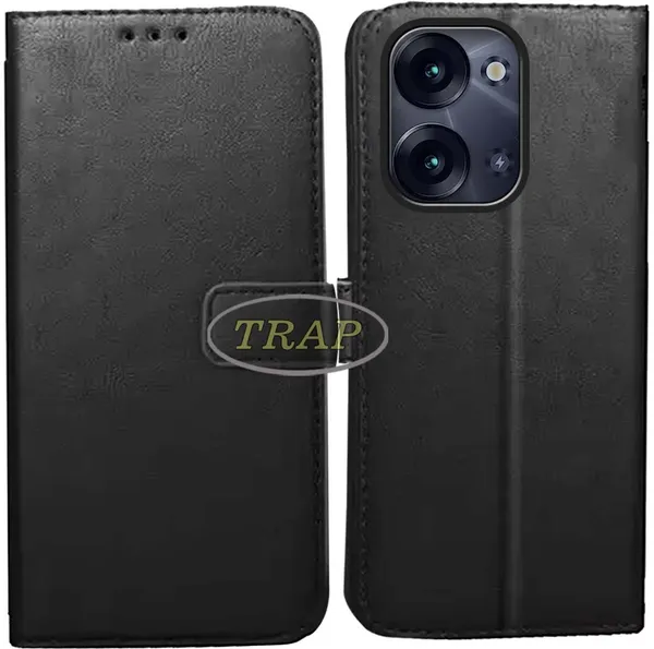 Black_Artificial_Leather_Itel_P40_Plus_Flip_Cover