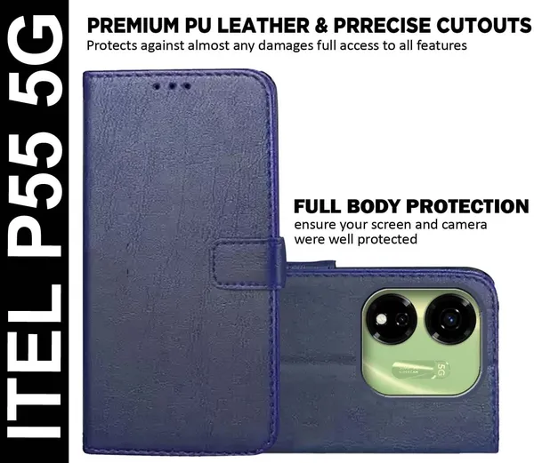 Blue_Artificial_Leather_Itel_P55_5G_Back_Cover