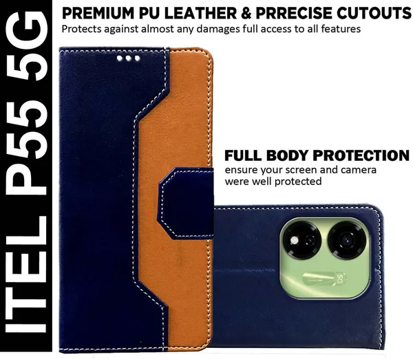 Multicolor_Artificial_Leather_Itel_P55_5G_Back_Cover