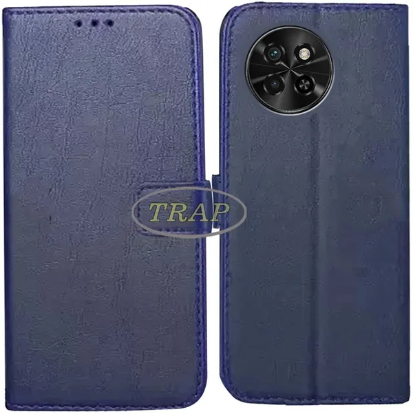 Blue_Artificial_Leather_Itel_S23_Flip_Cover