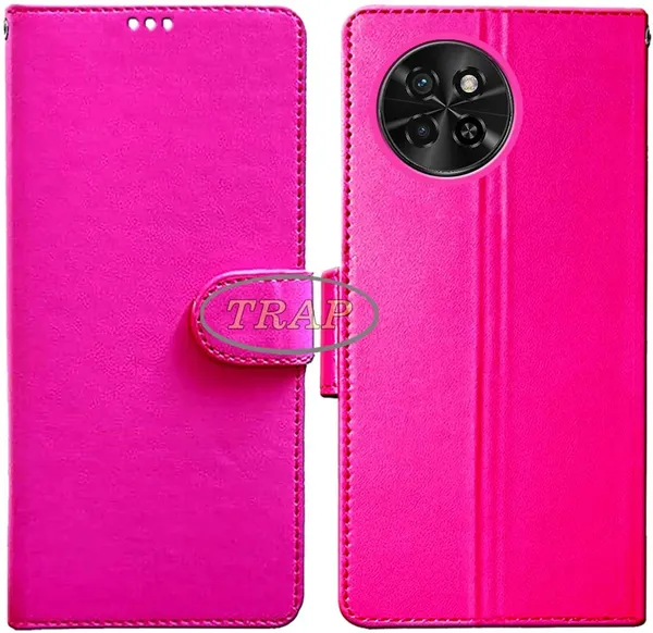 Pink_Artificial_Leather_Itel_S23_Flip_Cover