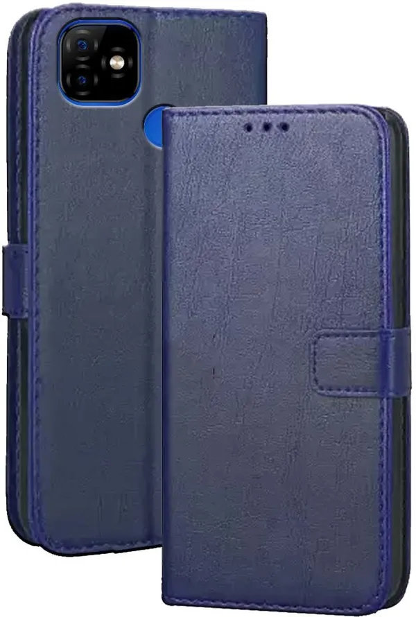 Blue_Artificial_Leather_Itel_Vision_1_Flip_Cover