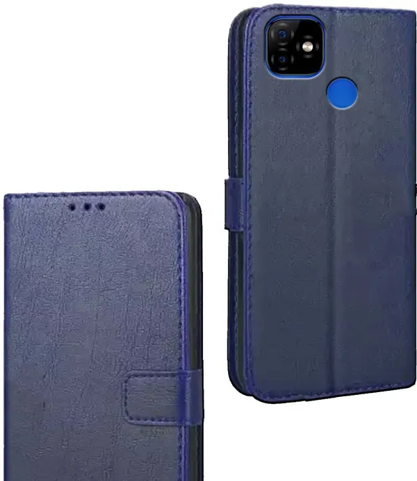 Blue_Artificial_Leather_Itel_Vision_1_Flip_Cover