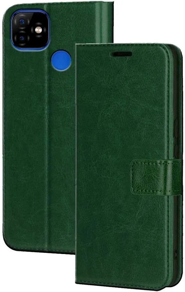 Green_Artificial_Leather_Itel_Vision_1_Flip_Cover