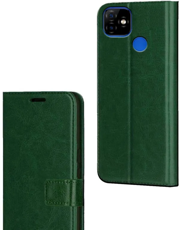 Green_Artificial_Leather_Itel_Vision_1_Flip_Cover