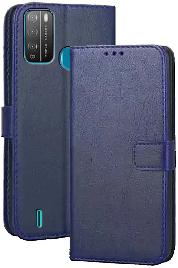 Blue_Artificial_Leather_Itel_Vision_1_Pro_Flip_Cover