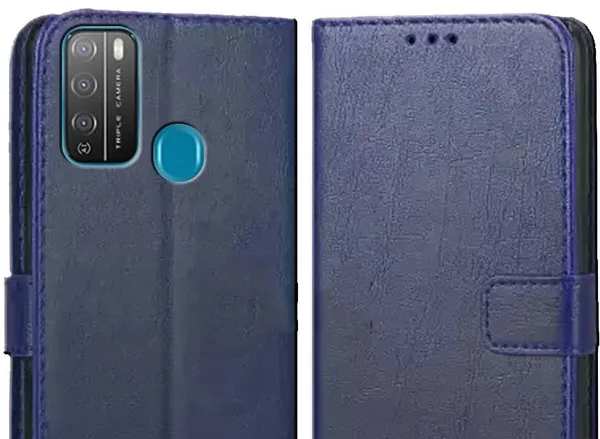 Blue_Artificial_Leather_Itel_Vision_1_Pro_Flip_Cover