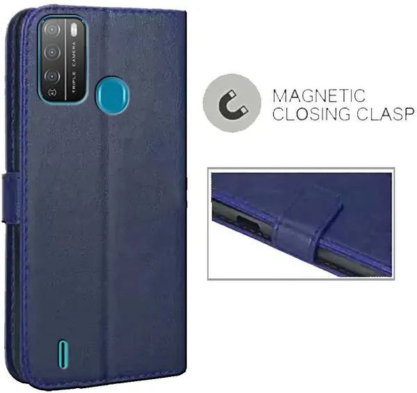 Blue_Artificial_Leather_Itel_Vision_1_Pro_Flip_Cover