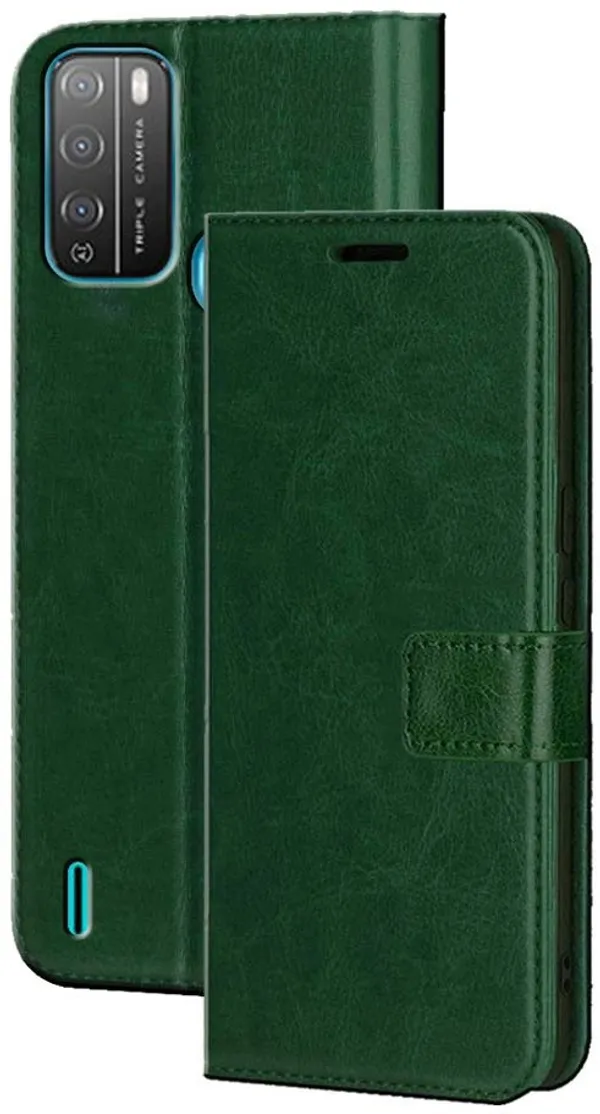 Green_Artificial_Leather_Itel_Vision_1_Pro_Flip_Cover